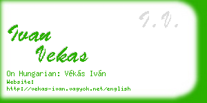 ivan vekas business card